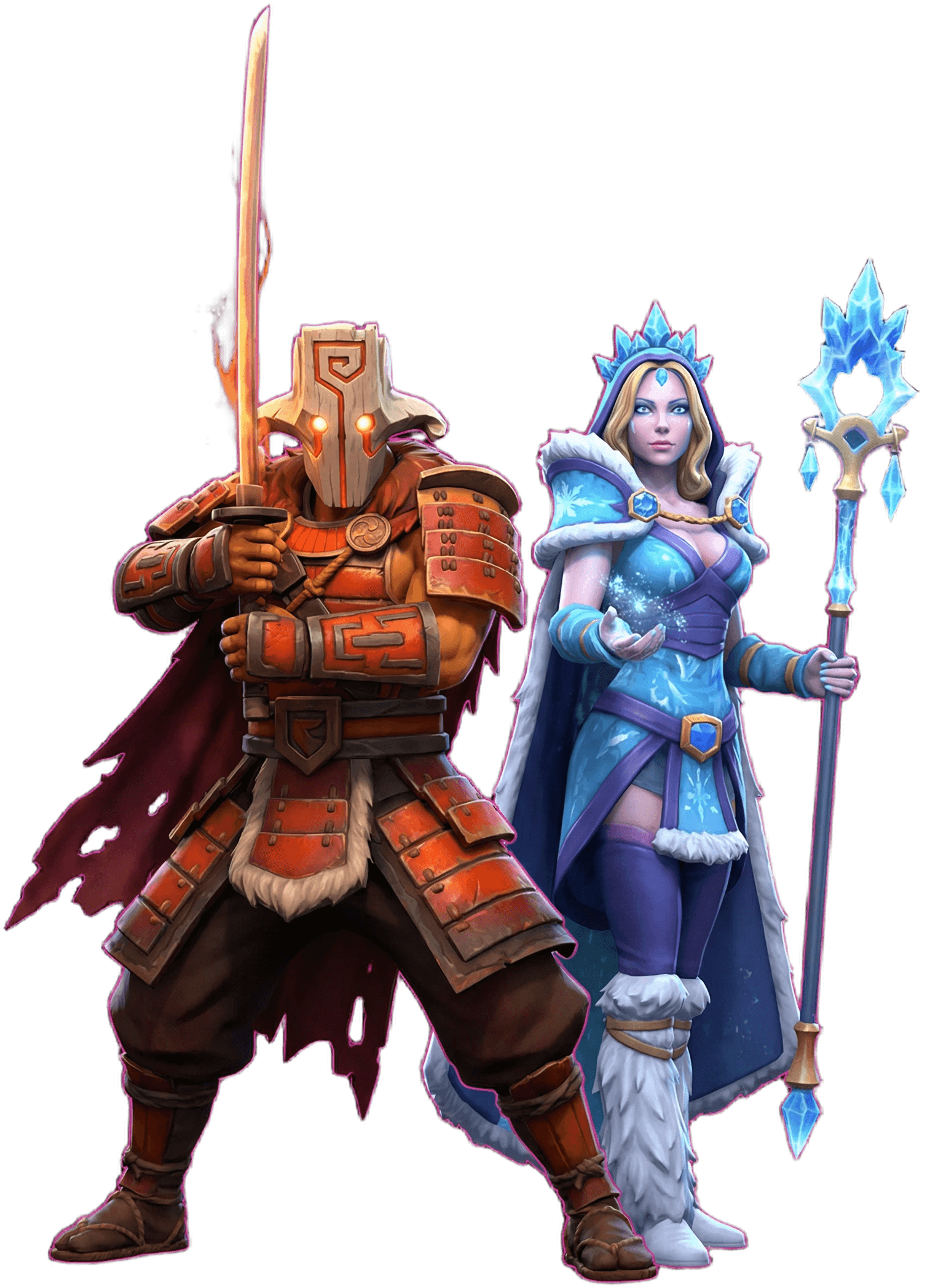 Dota 2 heroes - Juggernaut and Crystal Maiden