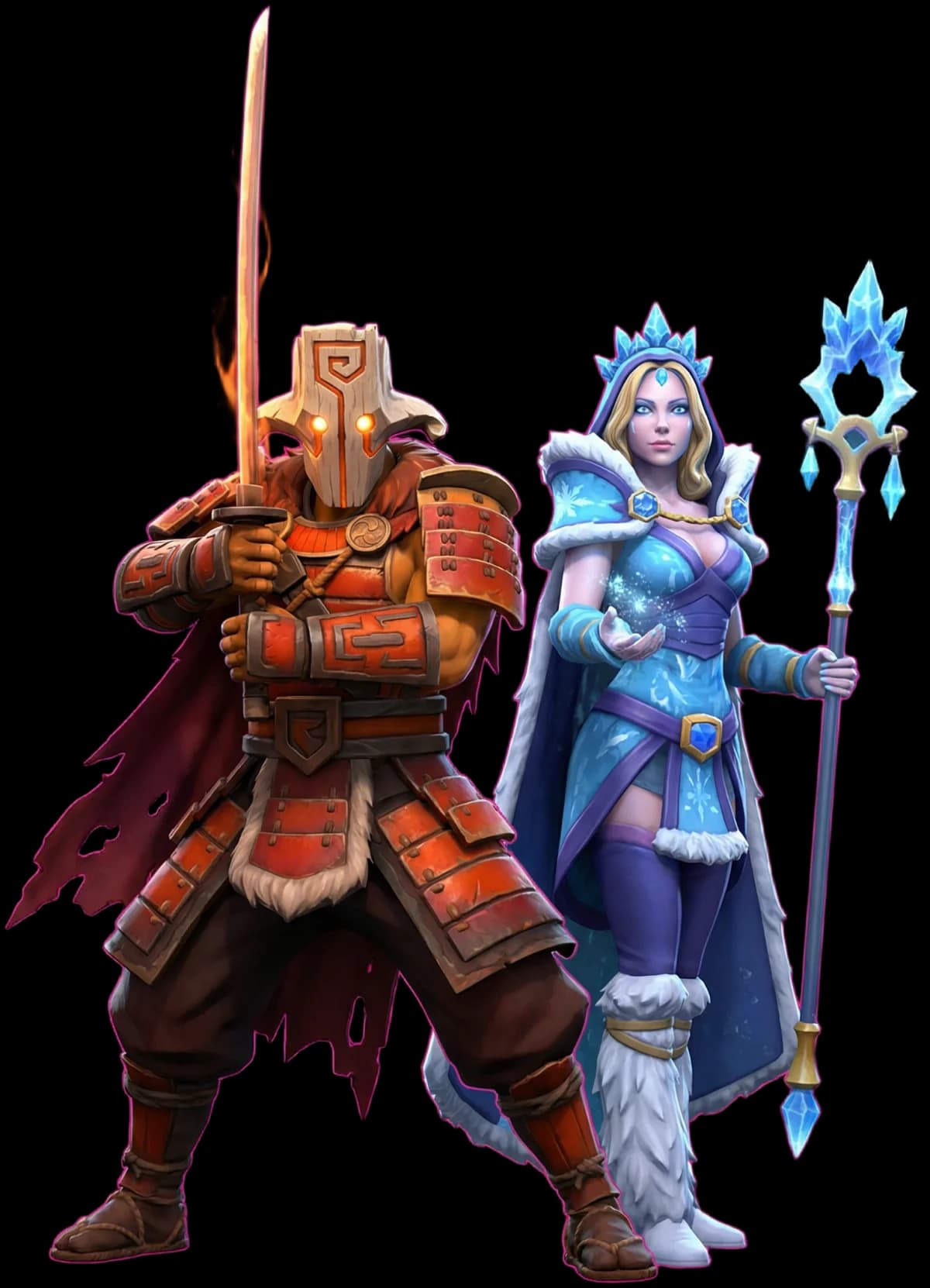 Dota 2 heroes - Juggernaut and Crystal Maiden